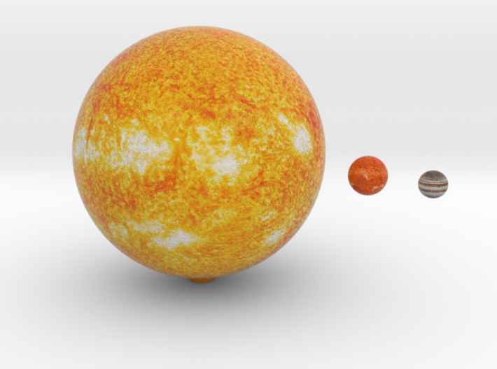 The Sun, Proxima &amp; Jupiter to scale 3d printed