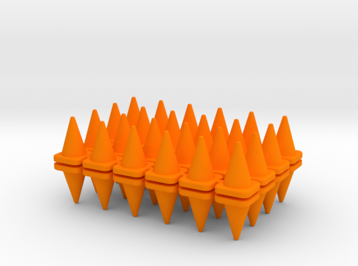 48 Traffic Cones, Small, 1/64 3d printed
