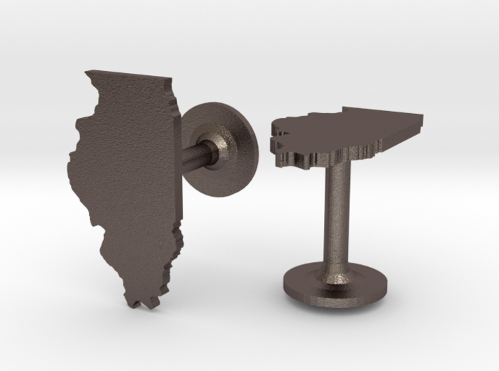 Illinois State Cufflinks 3d printed 
