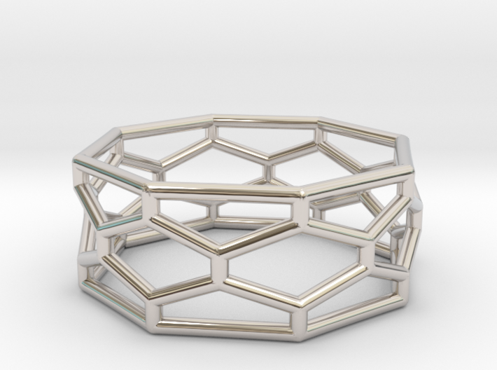 Unique Hexagon Ring 3d printed