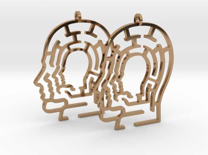 Head Maze Earrings 3d printed
