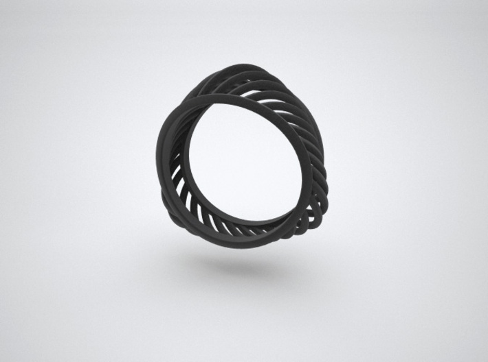 Triangular Rail Arcs Ring - Size 6.75 3d printed Render image
