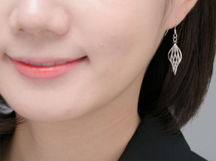 Leaf Earrings 3d printed 