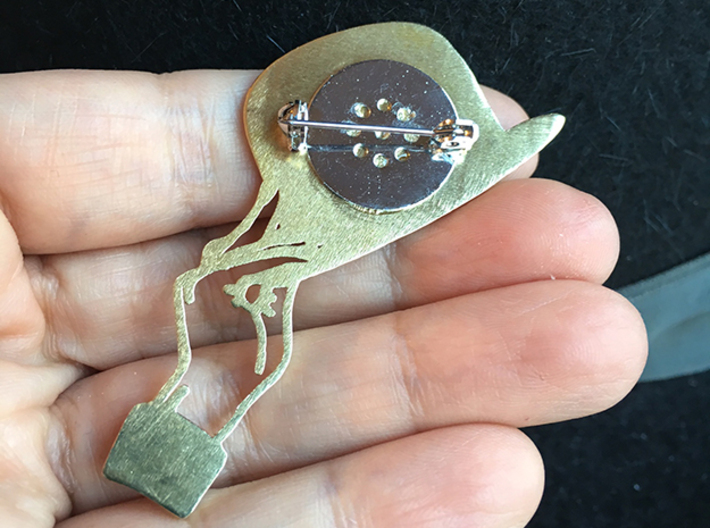 Hats off to you - hand doffing a hat brooch 3d printed Brooch back not included.