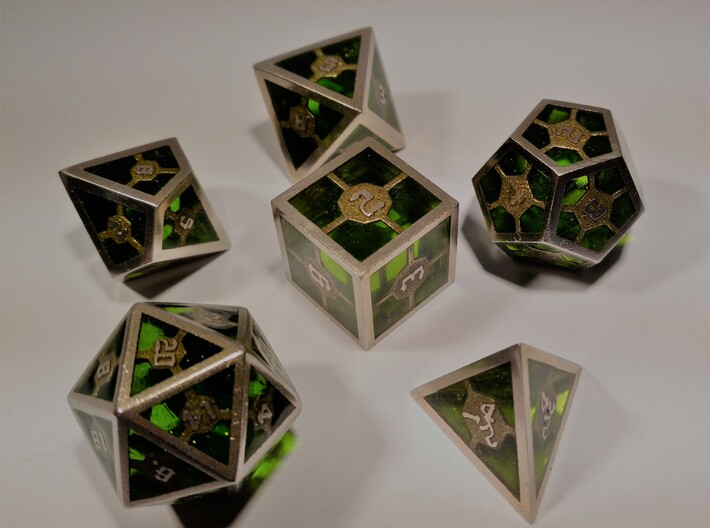 Epoxy Dice Set 3d printed Epoxy is not printed and has to be added later on by the customer
