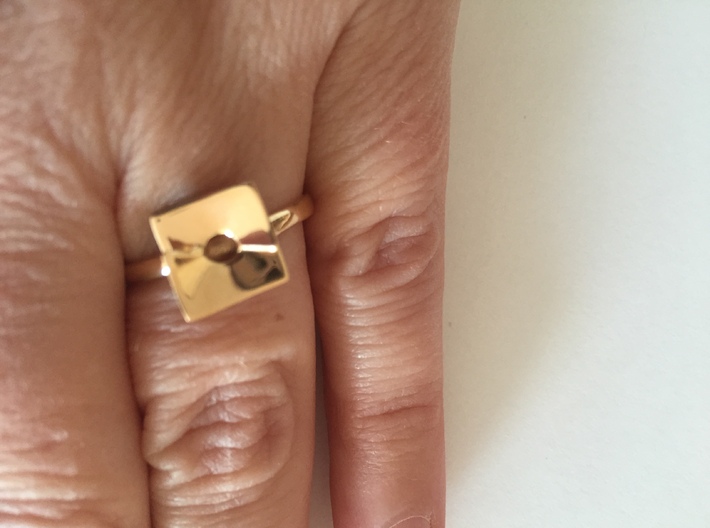 Nobel Ring 3d printed Nobel Ring Rose Gold- Top View on Hand
