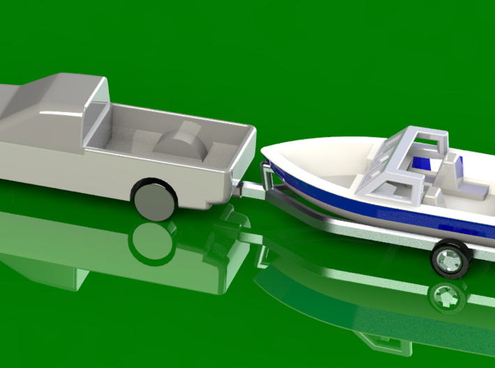 Z-Scale Boat Trailer 3d printed 