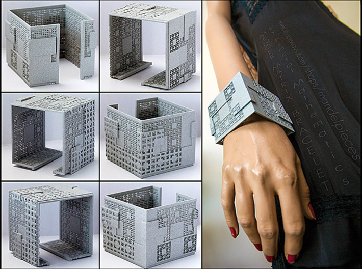 Menger Matrix Cuff Bracelet 3d printed