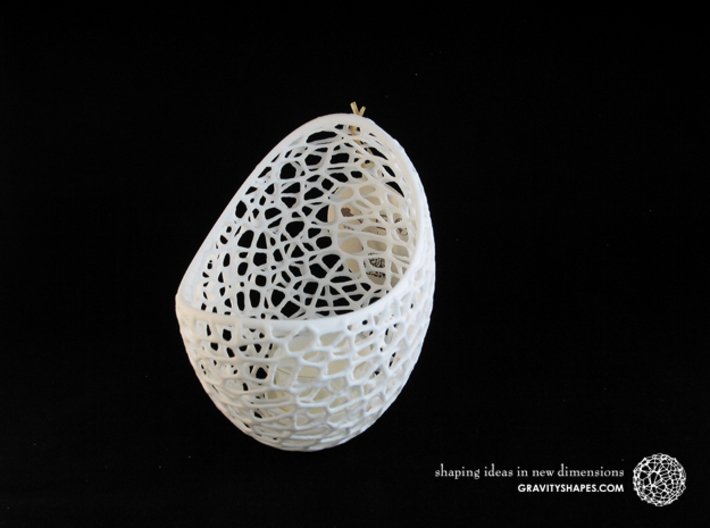 Filigree double wall tealight holder 3d printed Shapeways print with White Strong and Flexible Polished