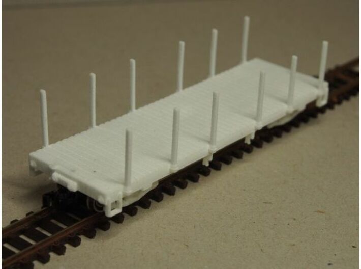  HOn30 25 foot Flatcar with stakes (plus) 3d printed 