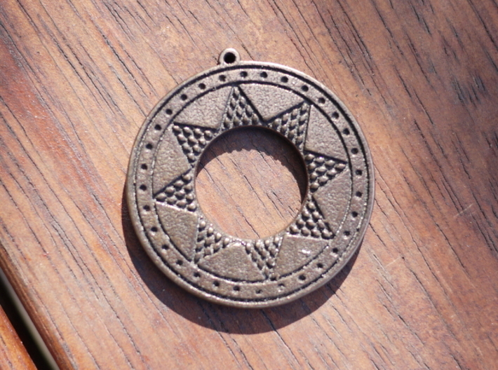 Ancient Sun (solid, incised design) 3d printed
