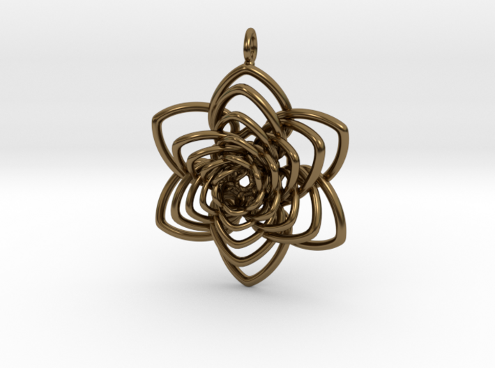 Heart Petals 6 Points Spiral - 5cm - wLoopet 3d printed