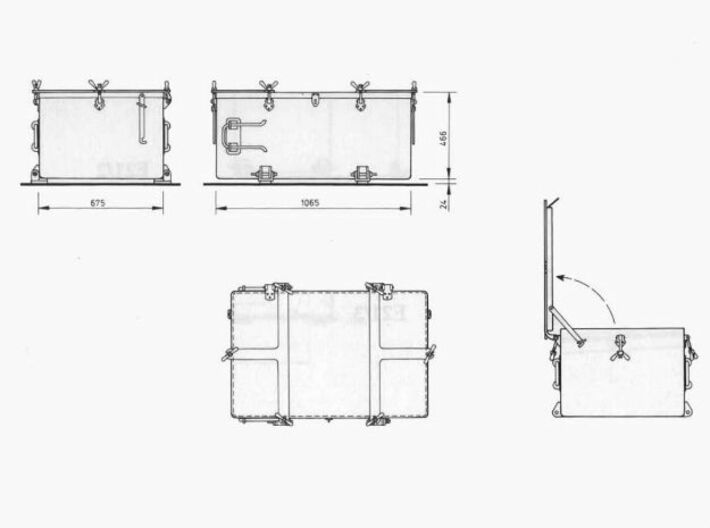 1/48 IJN Ammo Box 25mm Double Set 4 Units 3d printed 