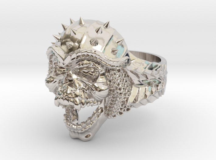 Viking Skull Ring 3d printed