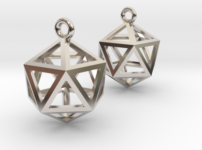 Icosahedron Earrings .5&quot; 3d printed