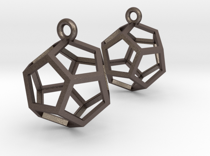 Dodecahedron Earrings 1&quot; 3d printed