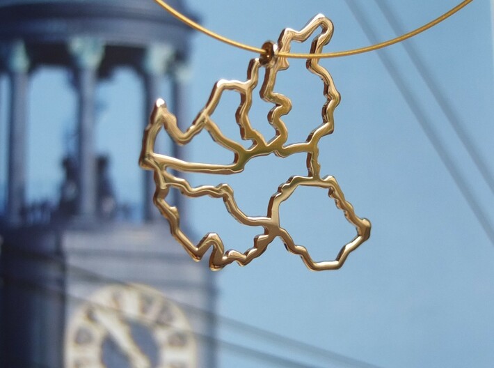 Hamburg Pendant 3d printed Hamburg pendant in polished brass