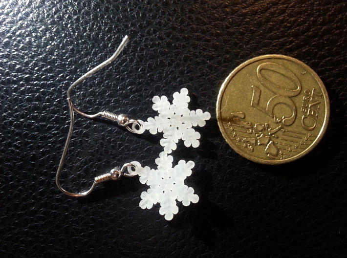 Snowflake Ear Ring Pair 3d printed