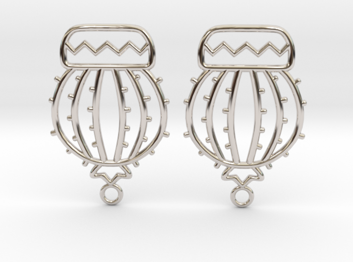 Cactus Ball Earrings 3d printed