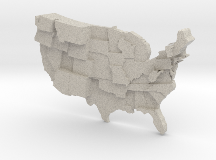 USA by UFO Sightings 3d printed