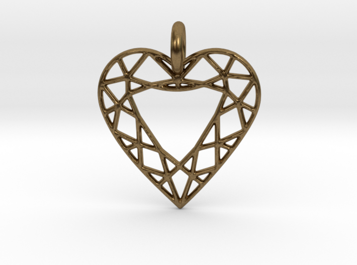 Heart Diamond Pendant 3d printed