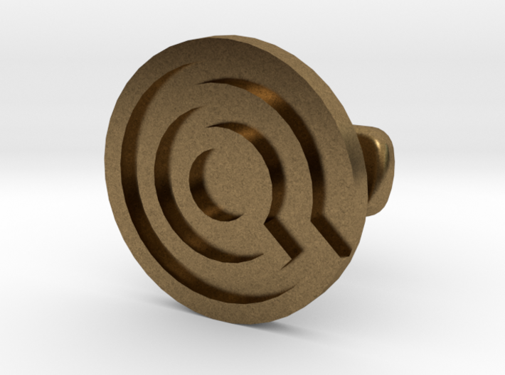 Labyrinth Cufflink Embossed 3d printed