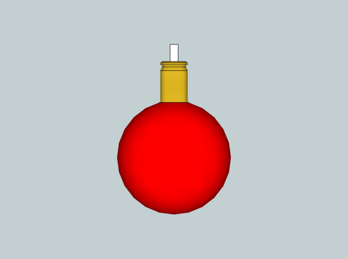 Ball ornament with cartridge case 3d printed 