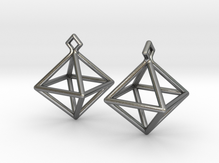 Diamond Earrings #S 3d printed