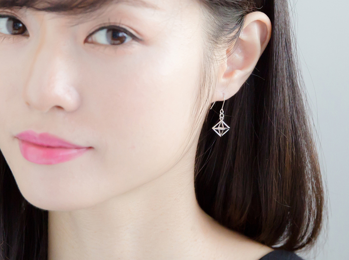 Diamond Earrings #S 3d printed 