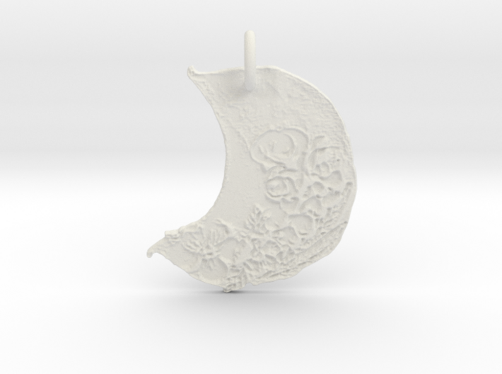 Floral Waxing Crescent Moon by Gabrielle 3d printed