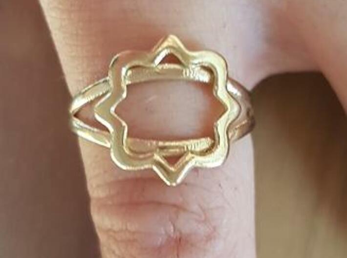 Phi Mu Quatrefoil ring 3d printed