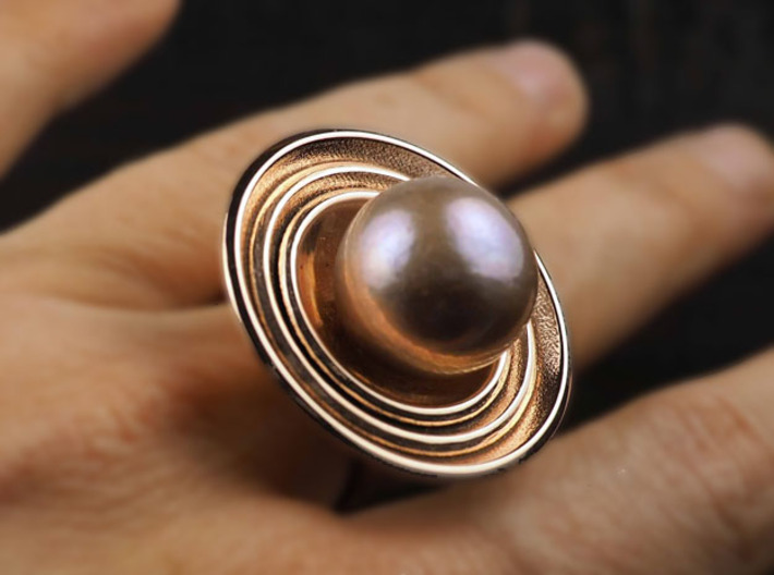Ring for a Pearl with bowls 3d printed 