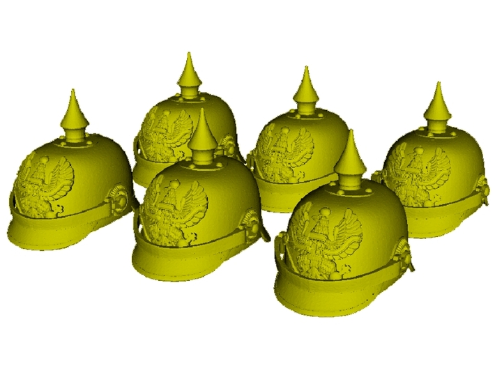 1/18 scale German pickelhaube helmets x 6 3d printed