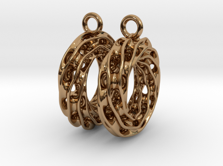 Twisted Scherk Linked 3,4 Torus Knots Earrings 3d printed