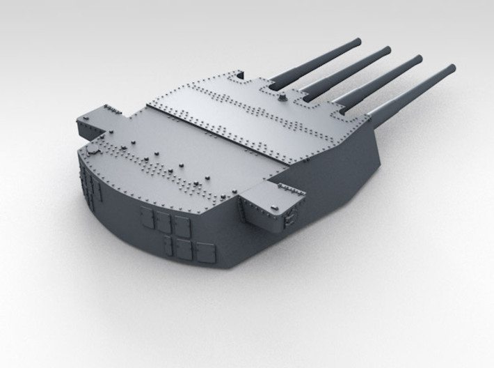 1/350 HMS King George V 14" Turrets 1941 3d printed 3d render showing product detail (A Turret)