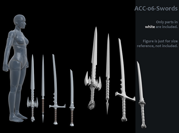ACC-06-Swords 6-7inch 3d printed