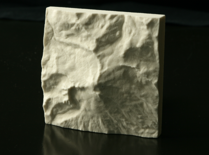 3'' Mt. Baker, Washington, USA, Sandstone 3d printed Photograph of actual print, North is up