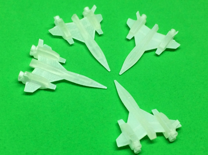 Space Fighter Type-A, 4-Pack 3d printed 4-Pack of Space Fighters printed in FUD