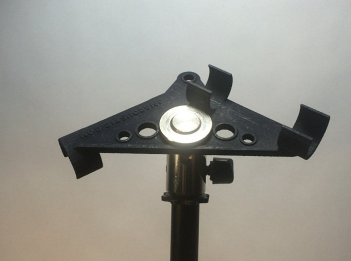 ORTF Stereo Mic Clip 19mm 3d printed Shown with swivel and top nut (not included).