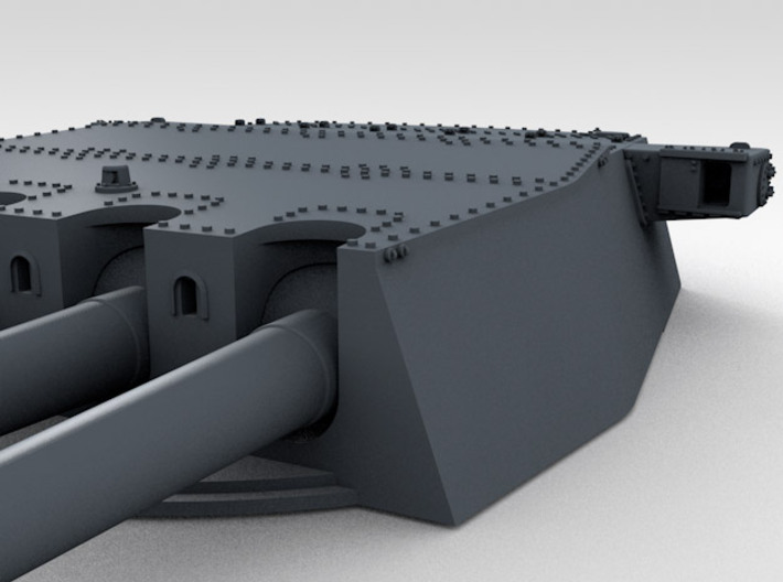 1/350 HMS King George V 14" Turrets 1942 3d printed 3d render showing product detail (A Turret)