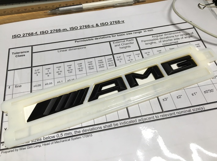 AMG Emblem template (Rear of the ride) 3d printed 