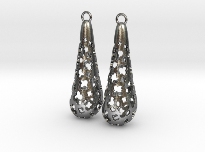 Flower earrings 3d printed 