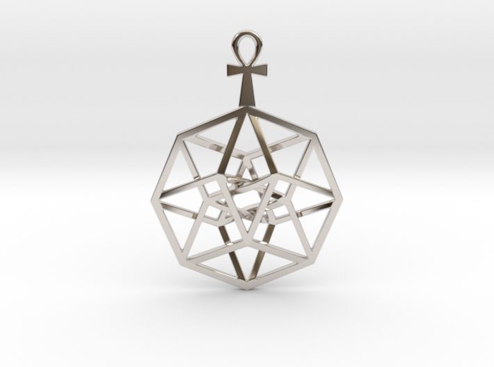 TesserAnkh Pendant 1.5&quot; 3d printed