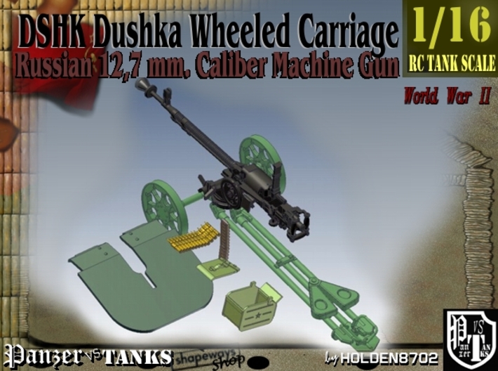 1-16 DSHK Dushka Wheeled Carriage 3d printed
