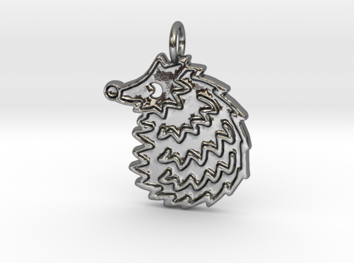 Hedgehog pendant spikey 3d printed