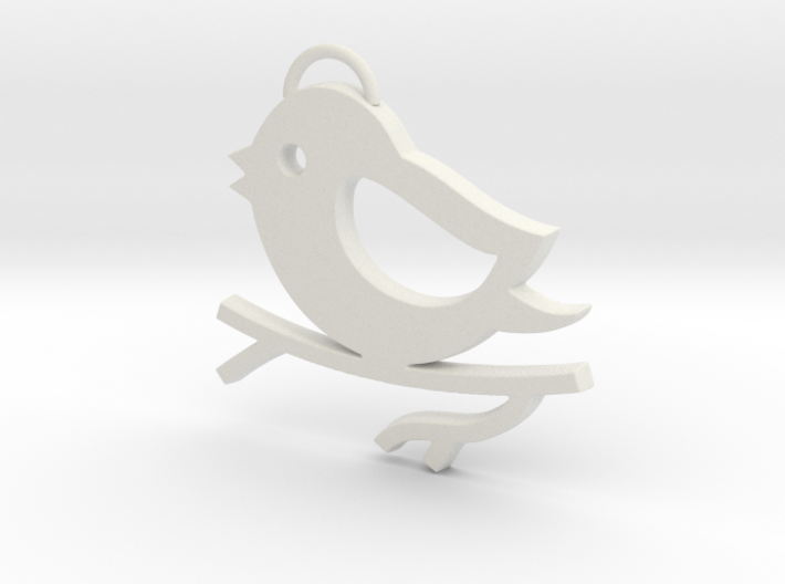 Bird on a Branch Pendant 3d printed