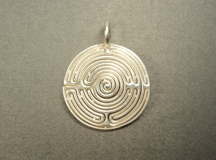 Small Labyrinth 3d printed Silver Labyrinth is spectacular.