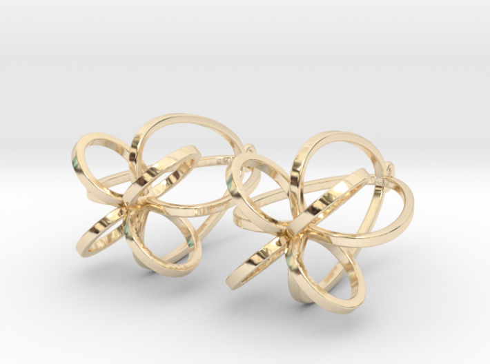 Finials - Pair of Earrings in Metal 3d printed