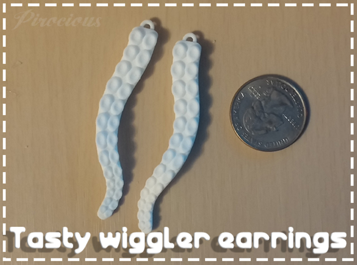 Tasty Wiggler Earrings 3d printed 