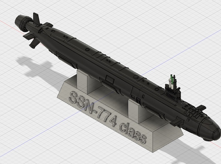 1/2000 USN Virginia-class submarine 3d printed Computer software render
